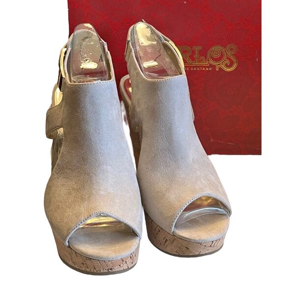 NEW Carlos Santana ESPADRILLE SANDALS Malor Slingback Platform Wedge SHOES 9.5 - Picture 3 of 8